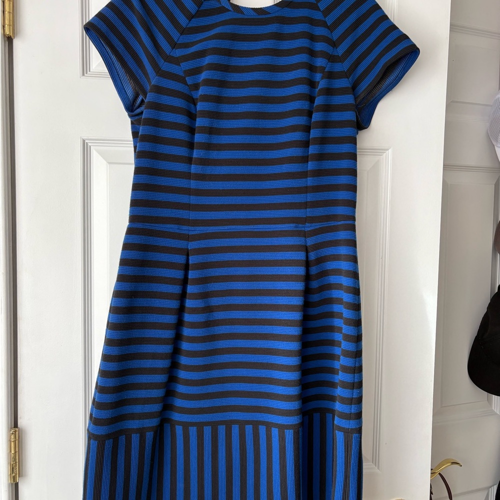Blue and Black Striped Dress